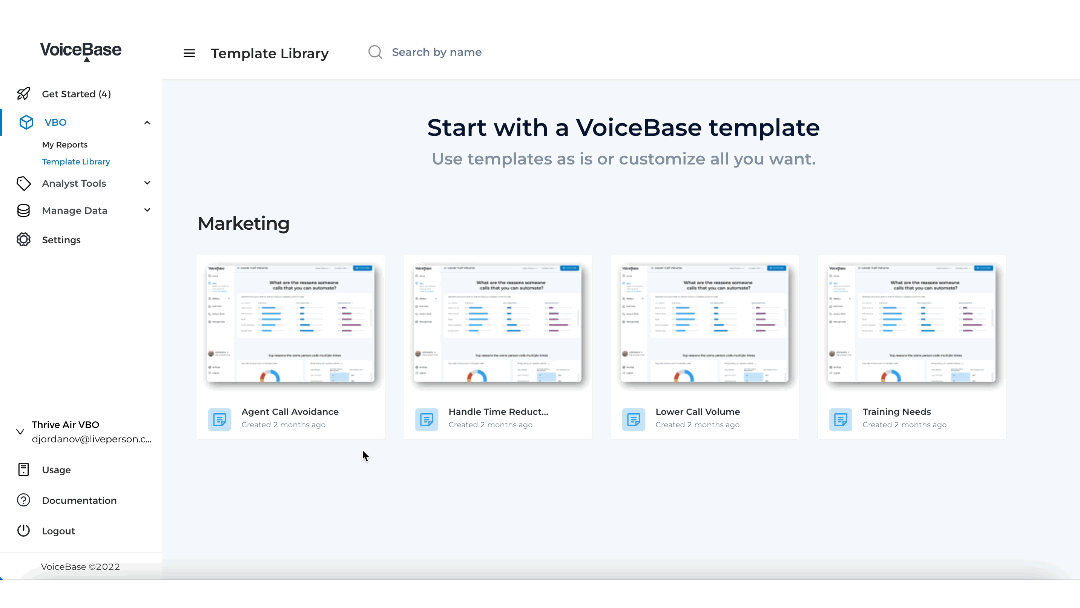 VoiceBase Online reporting helps connect digital services between voice and text